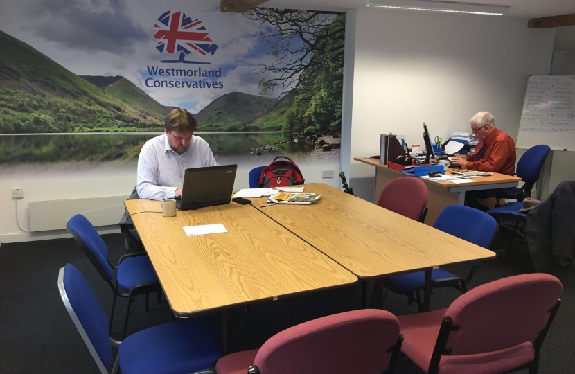 Andrew Lucas and Cllr Roger Bingham hard at work